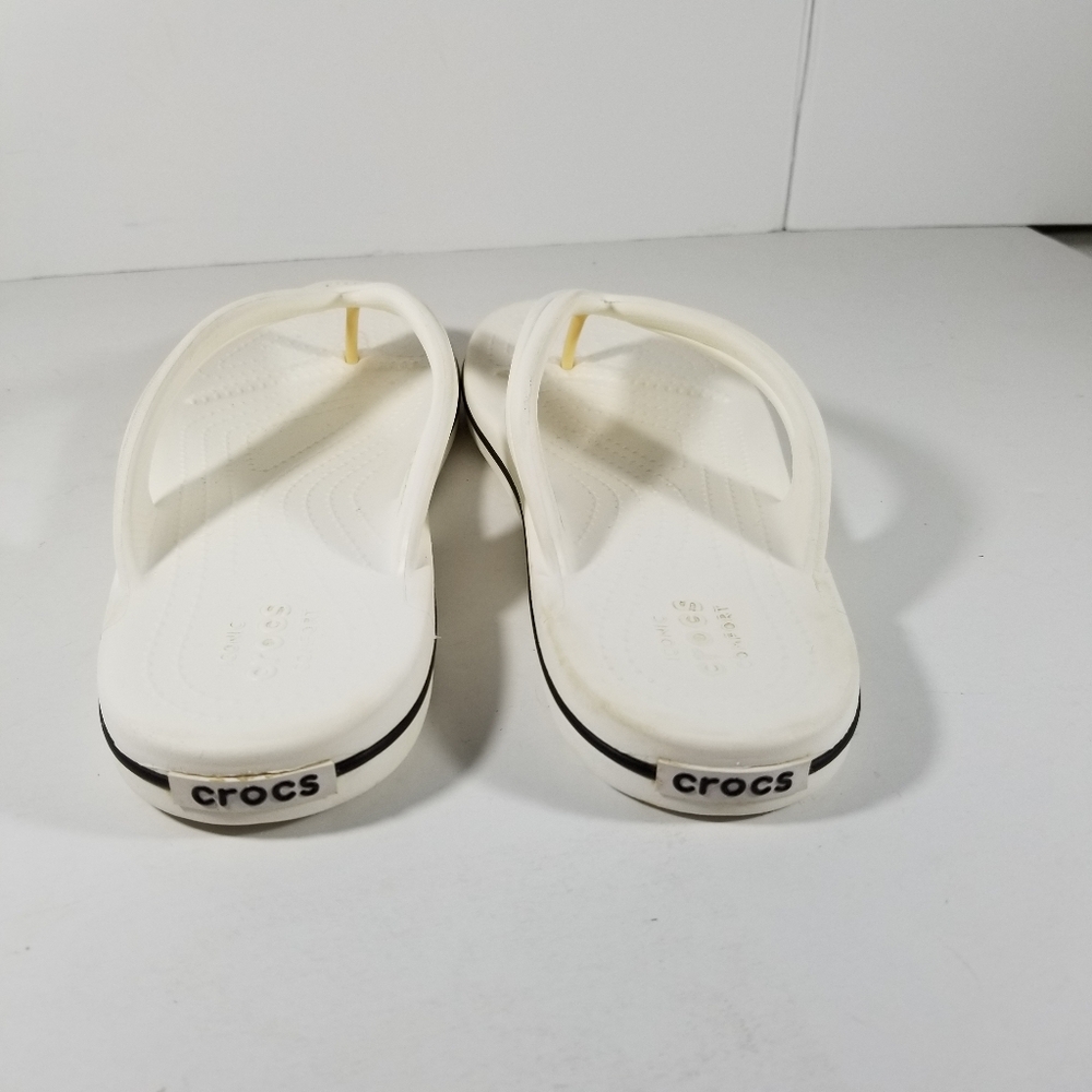 Crocs Sandals Women's 10 Thong Crocband Iconic Comfort Flip Flops White Shoes - Picture 4 of 6